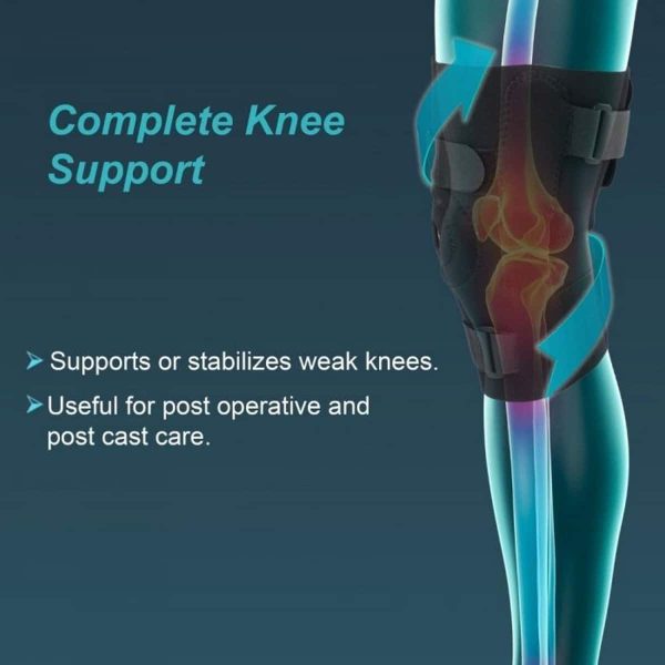 Tynor Knee Wrap Hinged (Neoprene), Black (1 Unit) - Image 3