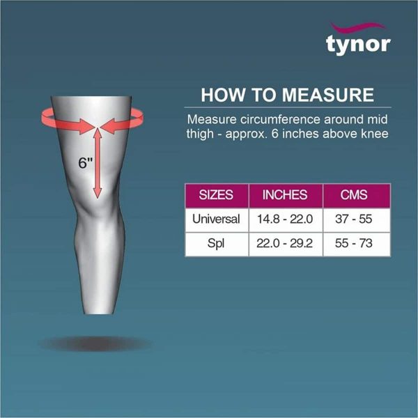 Tynor Knee Wrap Neoprene, Grey (1 Unit) - Image 4