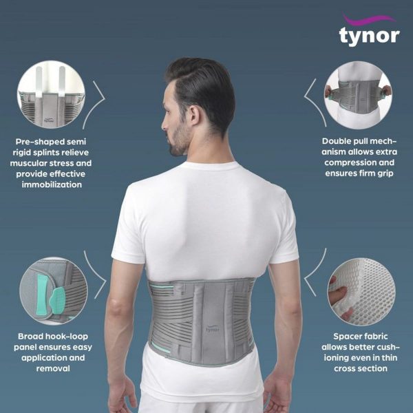 Tynor LS Belt Lumbopore, Grey (1 Unit) - Image 3