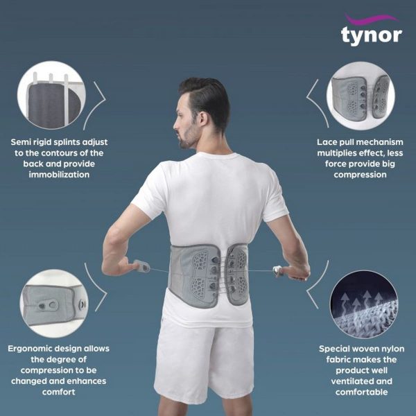 Tynor Lacepull L.S. Belt, Grey (1 Unit) - Image 3