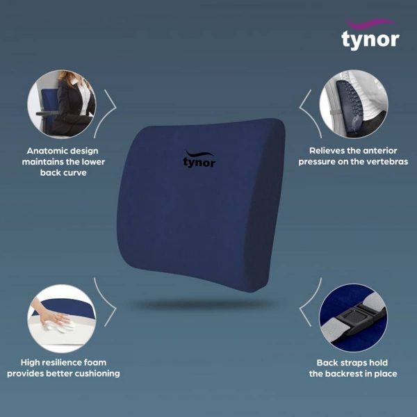 Tynor Lumbo Back Rest Urbane, Grey (1 Unit) - Image 2
