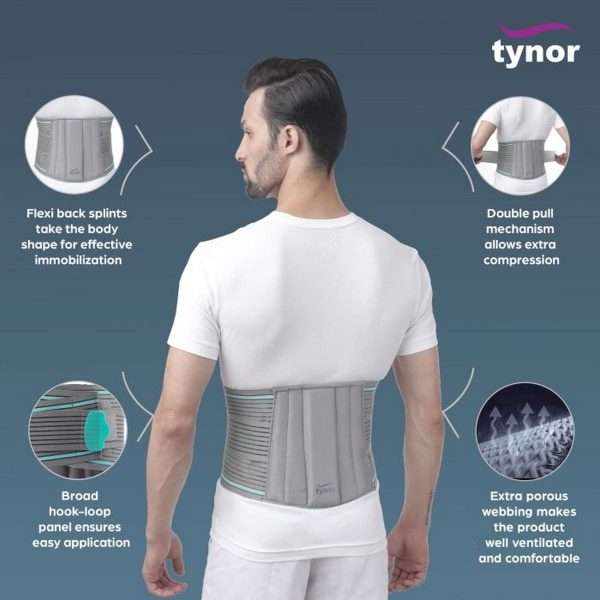 Tynor Lumbo Sacral Belt, Grey (1 Unit) - Image 3