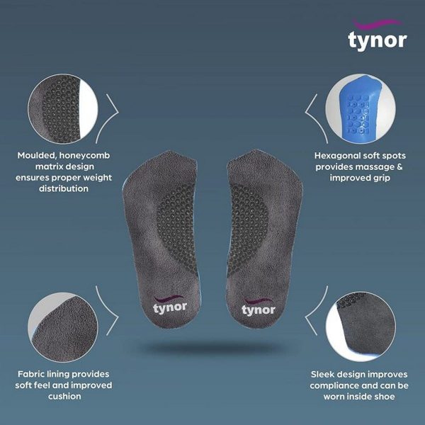 Tynor Medial Arch Orthosis, Grey (1 Pair) - Image 3