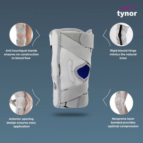 Tynor OA Knee Support (Neo), Grey (1 Unit) - Image 3