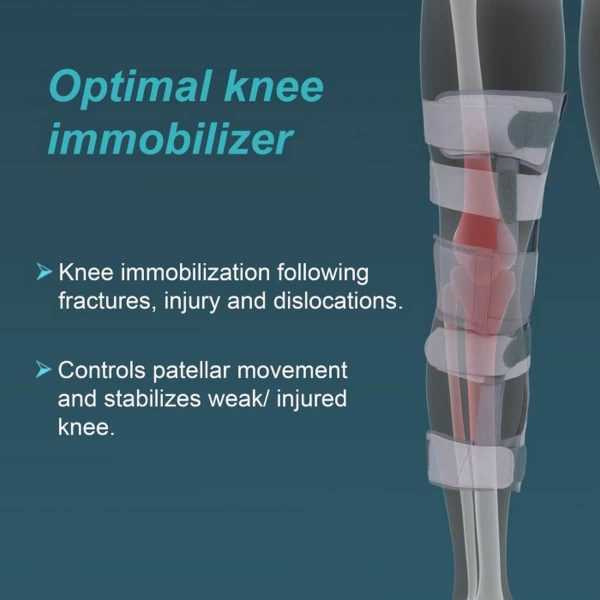 Tynor OAC Knee Immobiliser 19″/48cm, Grey (1 Unit) - Image 2