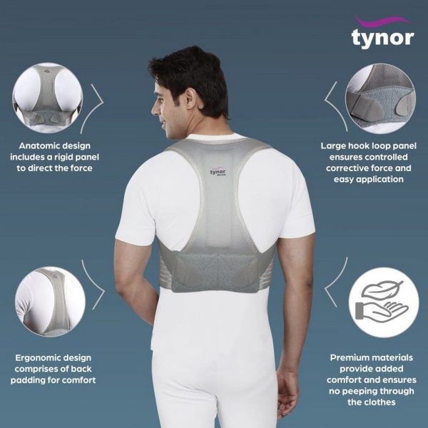 Tynor Posture Corrector, Grey (1 Unit) - Image 3