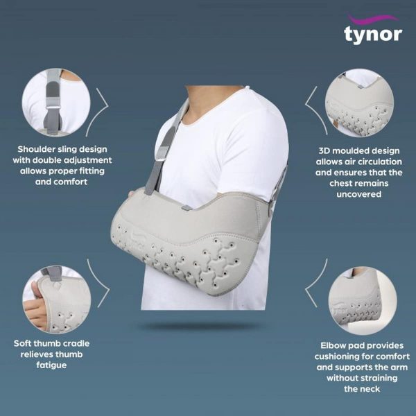 Tynor Pouch Arm Sling Urbane, Grey (1 Unit) - Image 5