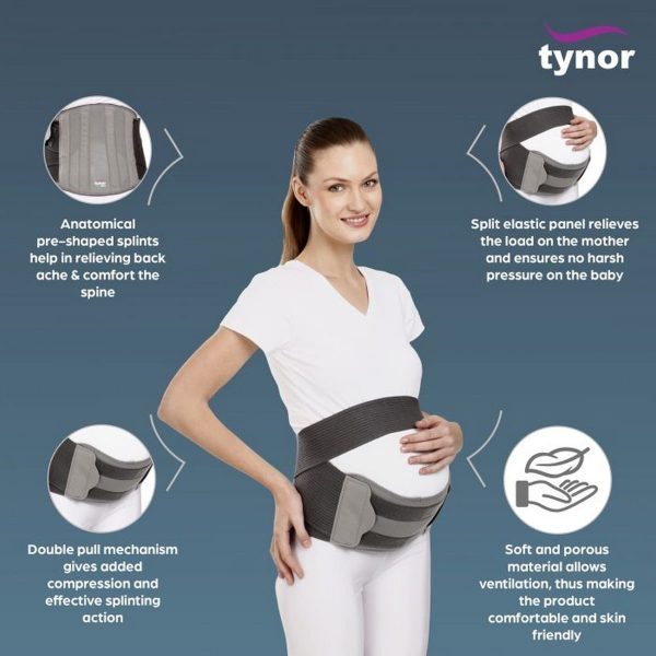 Tynor Pregnancy Back Support, Grey (1 Unit) - Image 3
