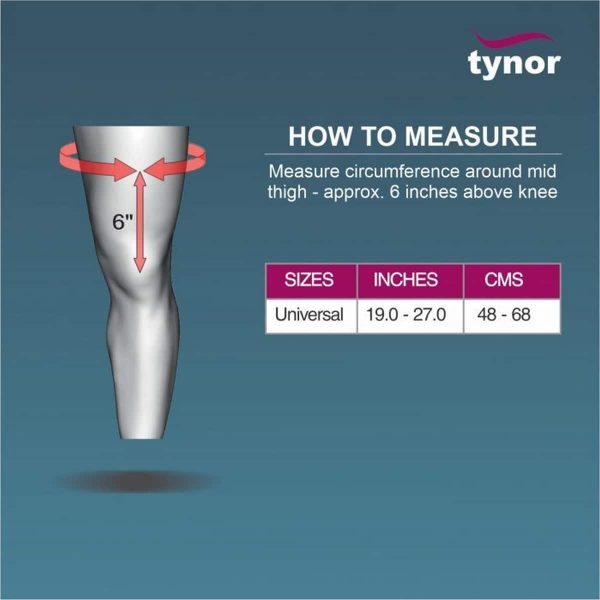 Tynor R.O.M. Knee Brace 22″/56cm, Black (1 Unit) - Image 6