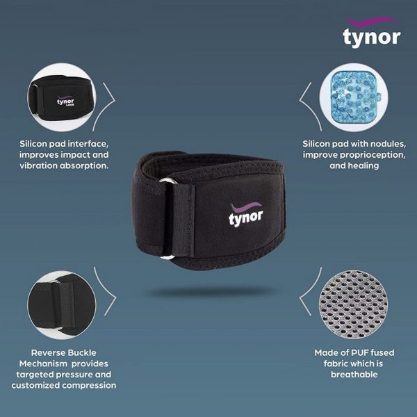 Tynor Tennis Elbow Support, Black (1 Unit) - Image 2
