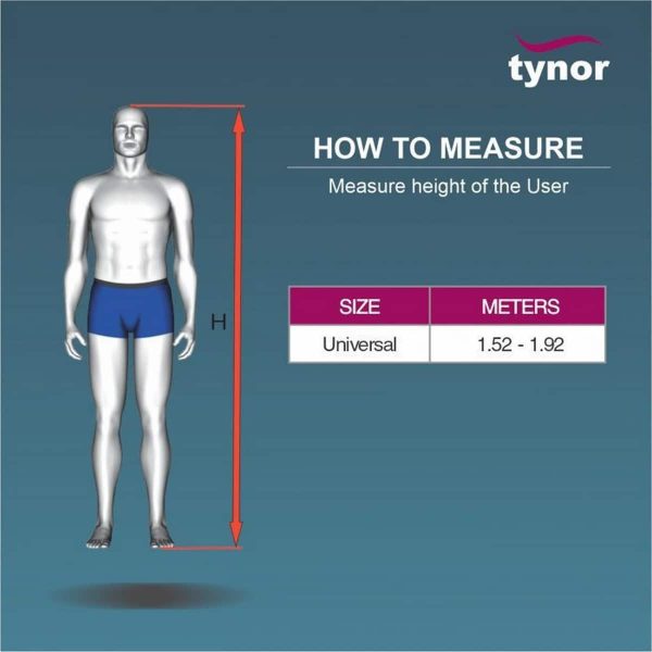 Tynor Walking Stick Tetra, Grey, Universal (1 Unit) - Image 3