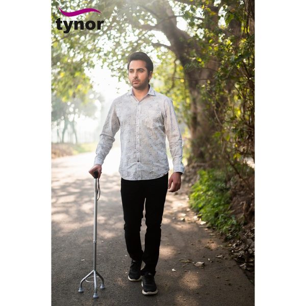 Tynor Walking Stick Tripod, Silver (1 Unit) - Image 5