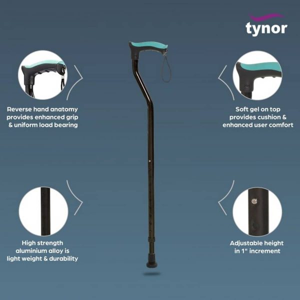 Tynor Walking Stick, Universal (1 Unit) - Image 3