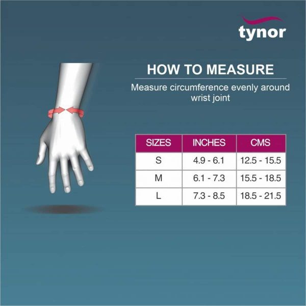 Tynor Wrist Brace With Double Lock, Grey (1 Unit) - Image 4