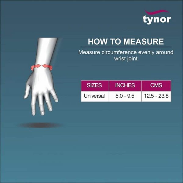 Tynor Wrist Brace With Thumb (Neoprene), Grey (1 Unit) - Image 4