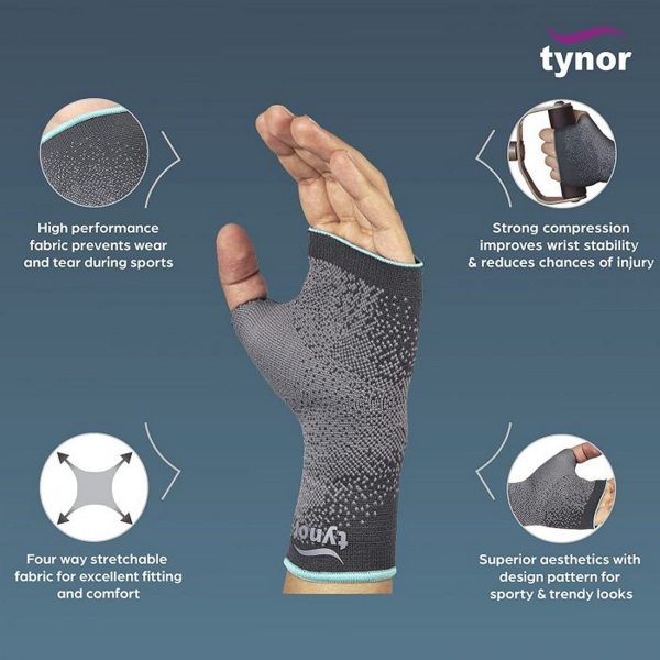 Tynor Wrist Support Urbane, Grey (1 Unit) - Image 2