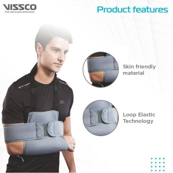 Vissco Shoulder Immobilizer 0806 Medium Hand Support (Grey) - Image 3