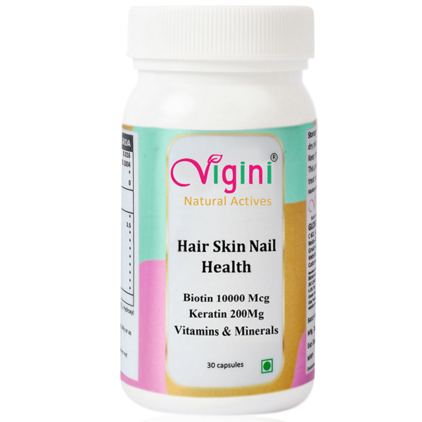Vigini Biotin 10000 mcg Hair Growth, Glowing Skin & Nail Capsules