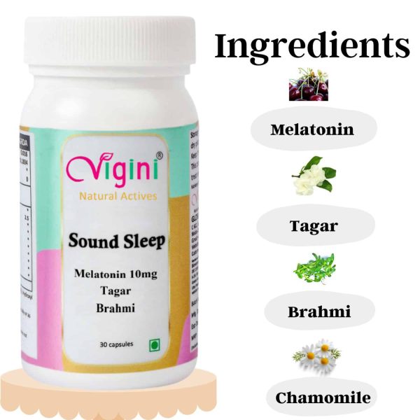 Vigini Natural Sound Sleep Melatonin 10 mg Deep Sleeping (30 Caps) - Image 2