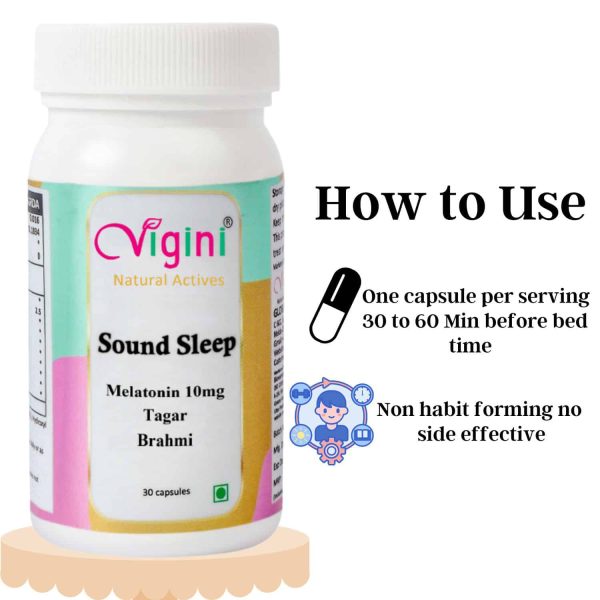 Vigini Natural Sound Sleep Melatonin 10 mg Deep Sleeping (30 Caps) - Image 4