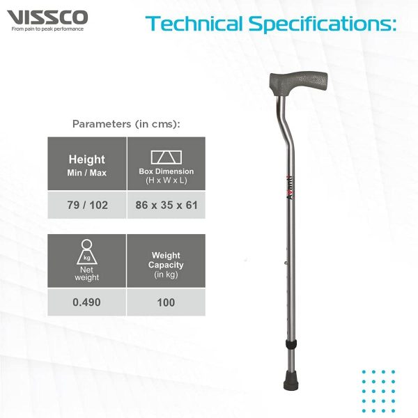 Vissco Avanti L Shape Walking Stick - Image 6