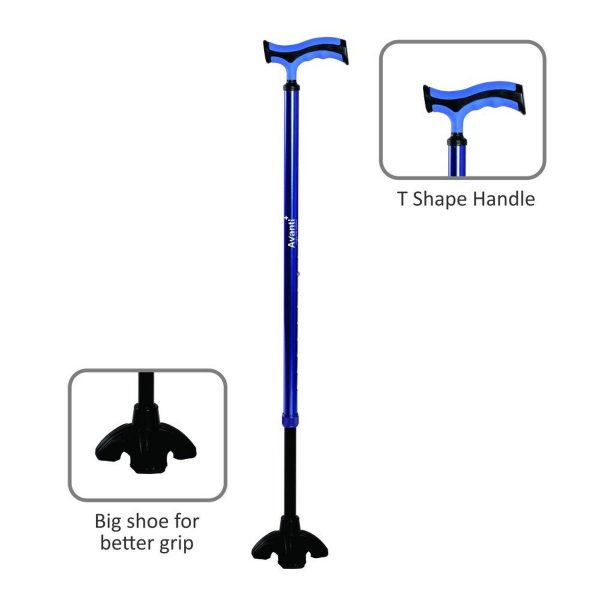 Vissco Avanti Plus T Shape Aluminium Stick With Big Shoe - Image 2