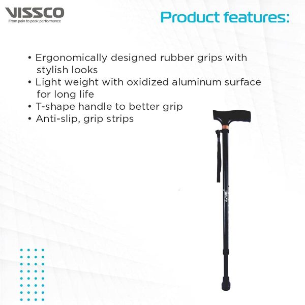 Vissco Avanti T Shape Aluminum Walking Stick - Image 5