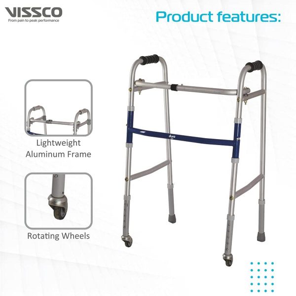 Vissco Dura Lite Walker with Wheels - Image 4