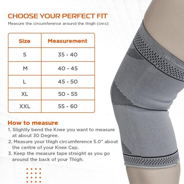 Vissco Knee Support Stretchable 2D Knee Cap for Pain Relief and Injury - Image 2
