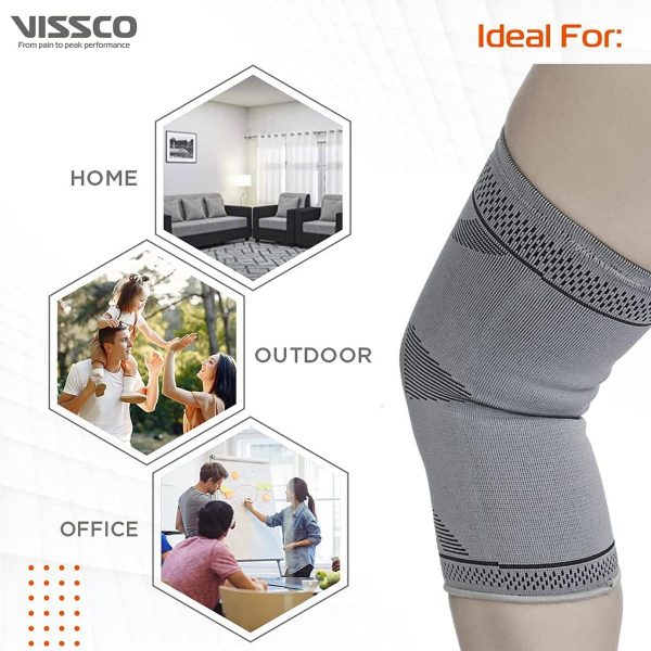 Vissco Knee Support Stretchable 2D Knee Cap for Pain Relief and Injury - Image 5