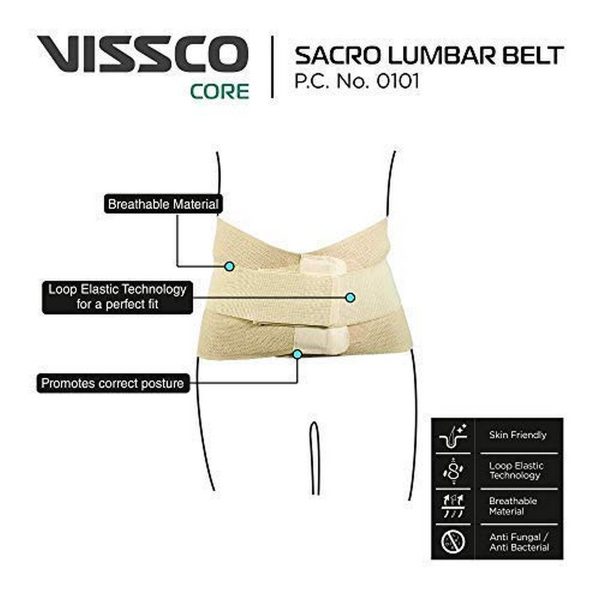 Vissco Sacro Lumbar Belt with Double Lock Elastic Strapping - Image 2