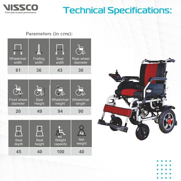 Vissco Zip Lite Power Wheelchair with Single Battery - Image 2