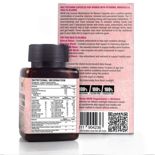 WOW Life Science Multivitamin For Women (60 Count) - Image 3