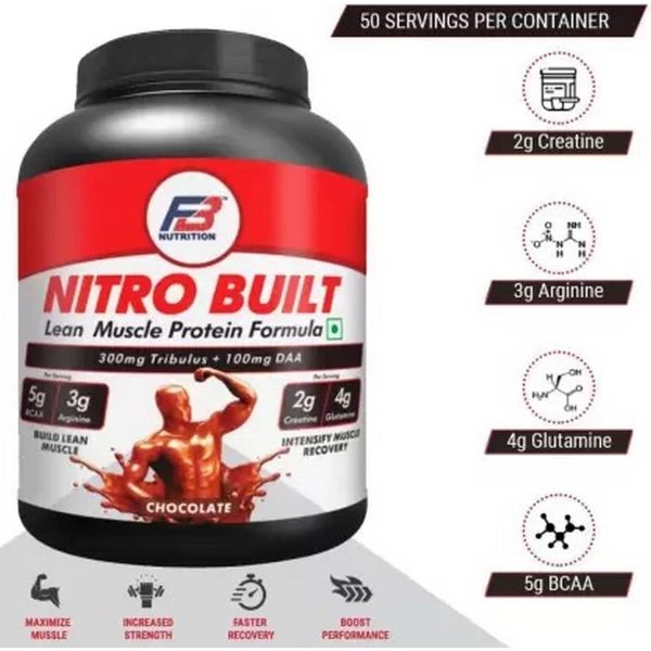 FB Nutrition NITRO BUILT Lean Muscle Protein (2 kg, Chocolate) - Image 2