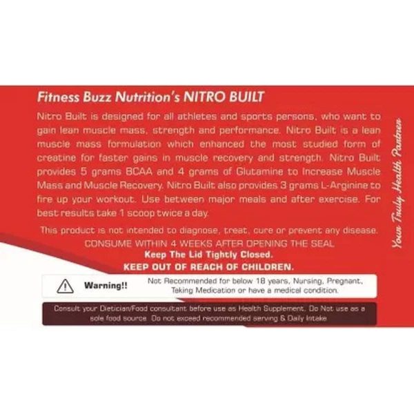 FB Nutrition NITRO BUILT Lean Muscle Protein (2 kg, Chocolate) - Image 5