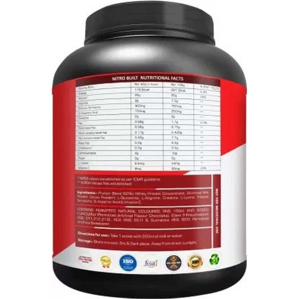 FB Nutrition NITRO BUILT Lean Muscle Protein (2 kg, Chocolate) - Image 6