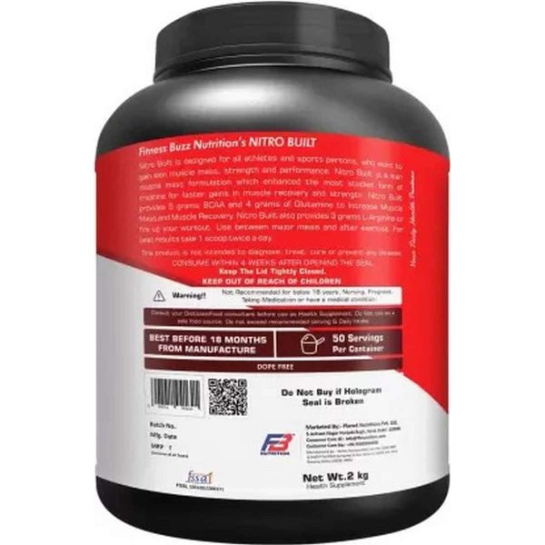 FB Nutrition NITRO BUILT Lean Muscle Protein (2 kg, Chocolate) - Image 7