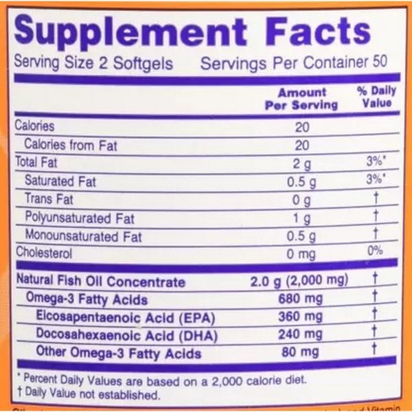 Now Foods Omega - 3  (100 No) - Image 2
